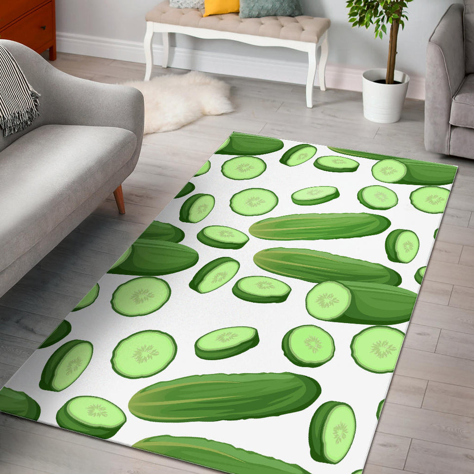 Cucumber Whole Slices Pattern Area Rug