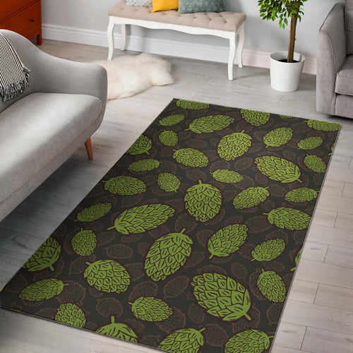 Hop Pattern Black Background Area Rug