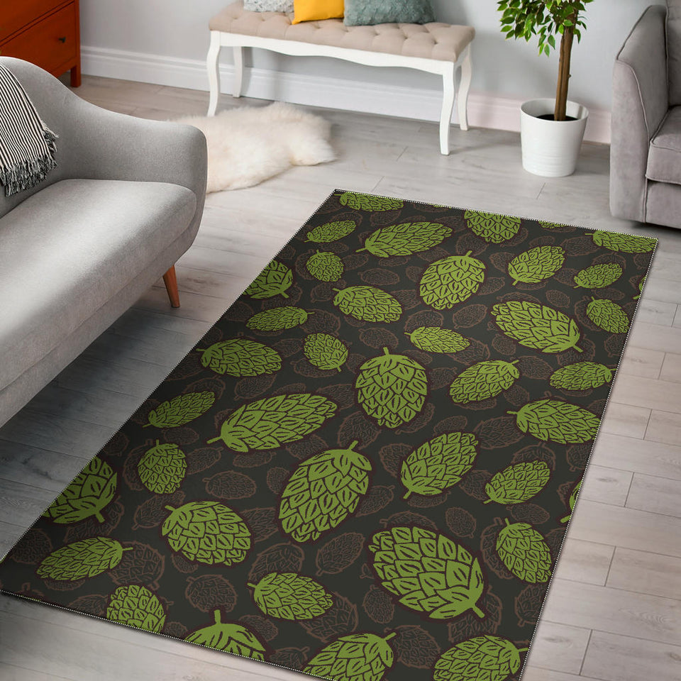 Hop Pattern Black Background Area Rug