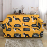 Boston Terrier Design Pattern Loveseat Couch Slipcover