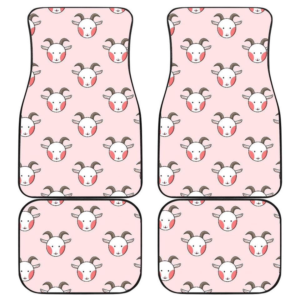 Cute Goat Pattern Front And Back Car Mats