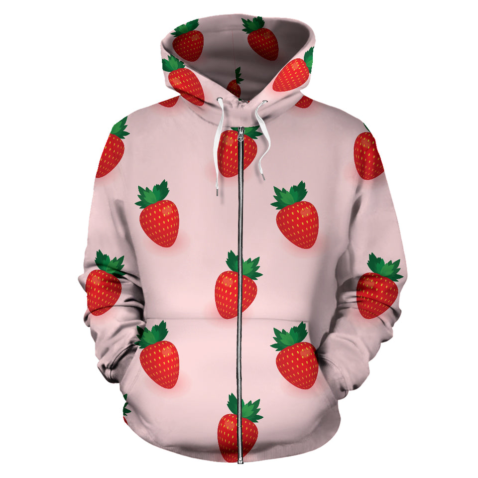 Strawberry Beautiful Pattern Zip Up Hoodie