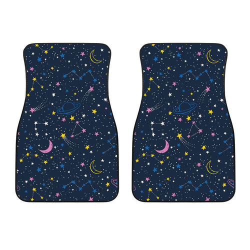 Space Pattern With Planets, Comets, Constellations And Stars Front Car Mats