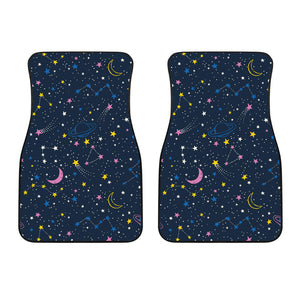 Space Pattern With Planets, Comets, Constellations And Stars Front Car Mats