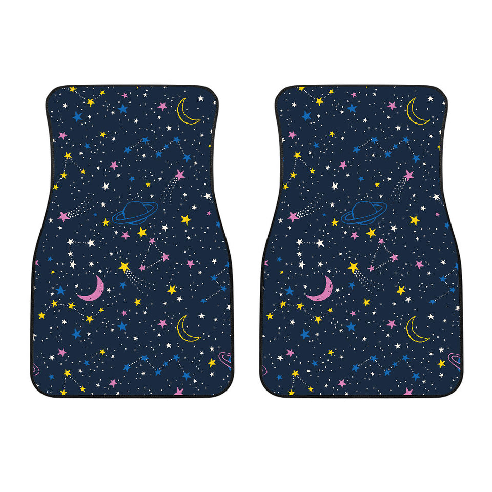 Space Pattern With Planets, Comets, Constellations And Stars Front Car Mats