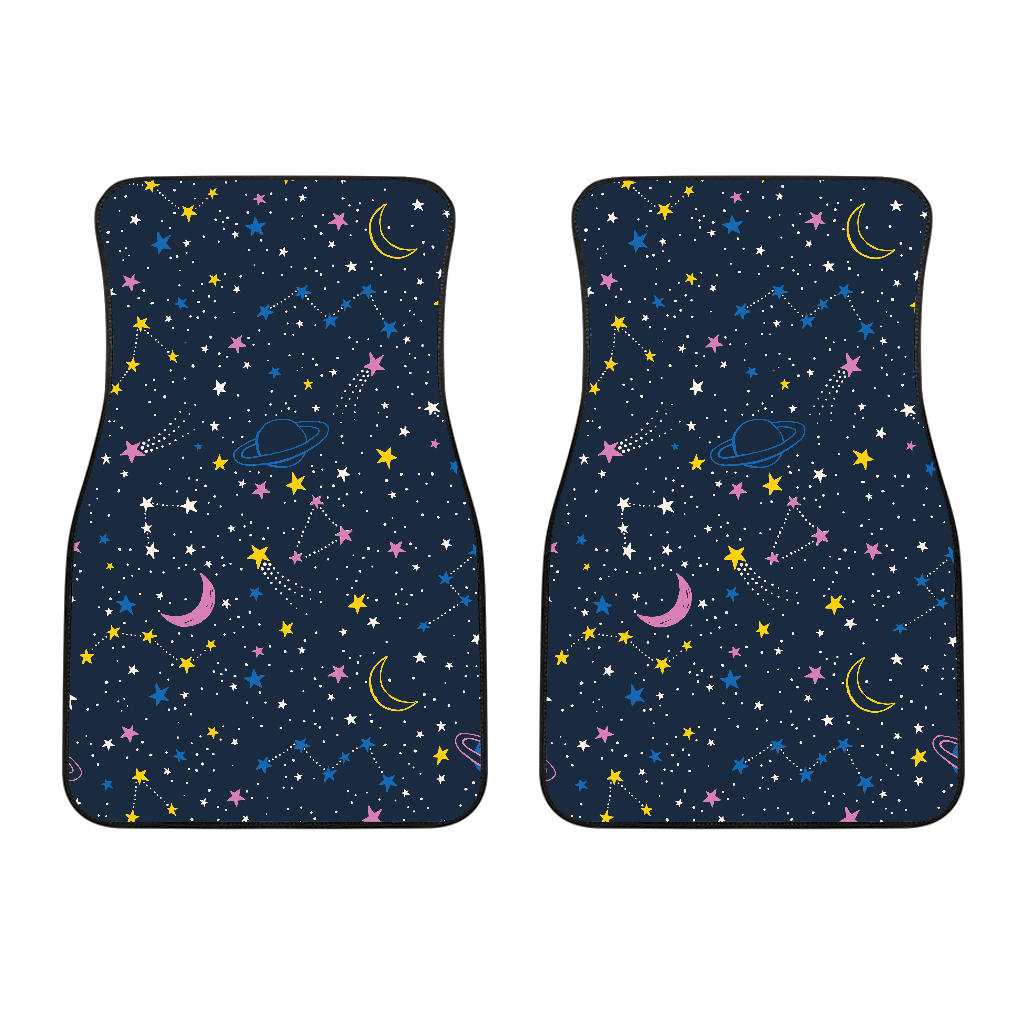 Space Pattern With Planets, Comets, Constellations And Stars Front Car Mats