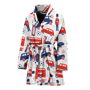 British Pattern Print Design 03 Women's Bathrobe