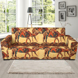 Camel Polynesian Tribal Design Pattern Sofa Slipcover