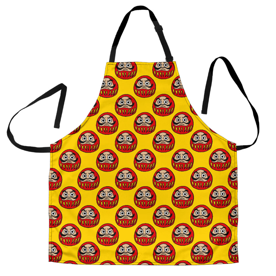 Daruma Japanese Wooden Doll Yellow Background Adjustable Apron