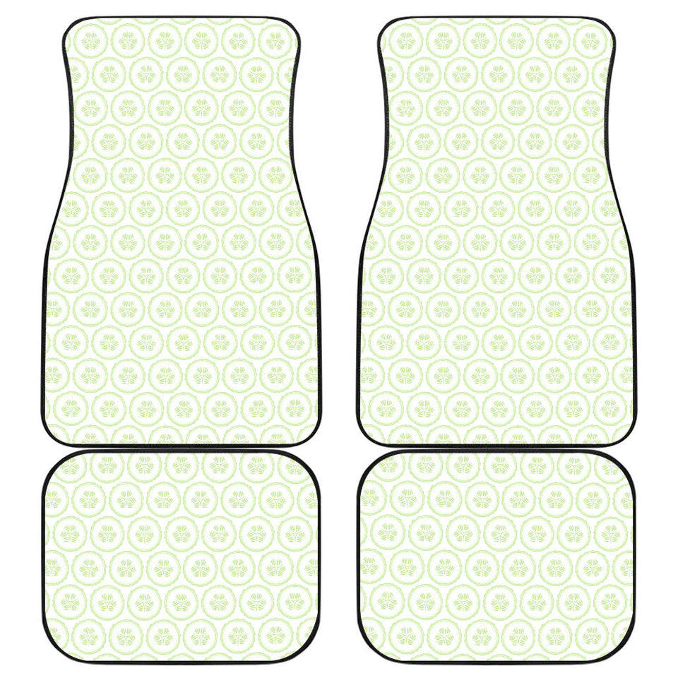 Cucumber Pattern Background Front And Back Car Mats