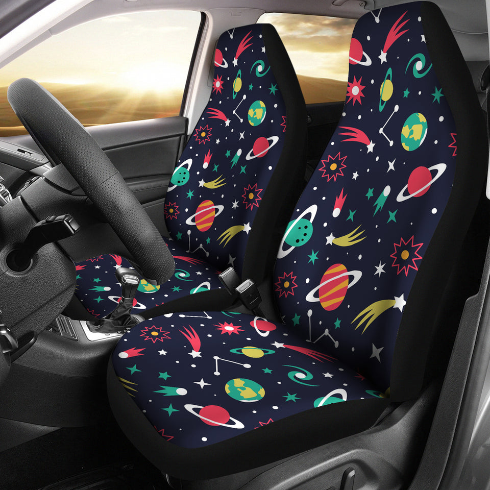 Colorful Space Pattern Planet Star  Universal Fit Car Seat Covers