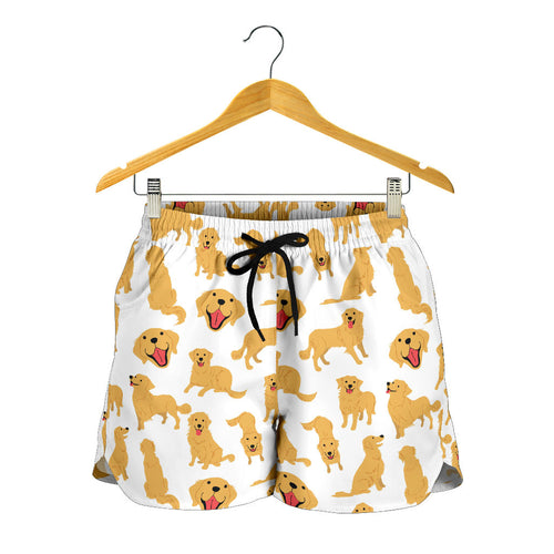 Golden Retriever Pattern Print Design 05 Women Shorts