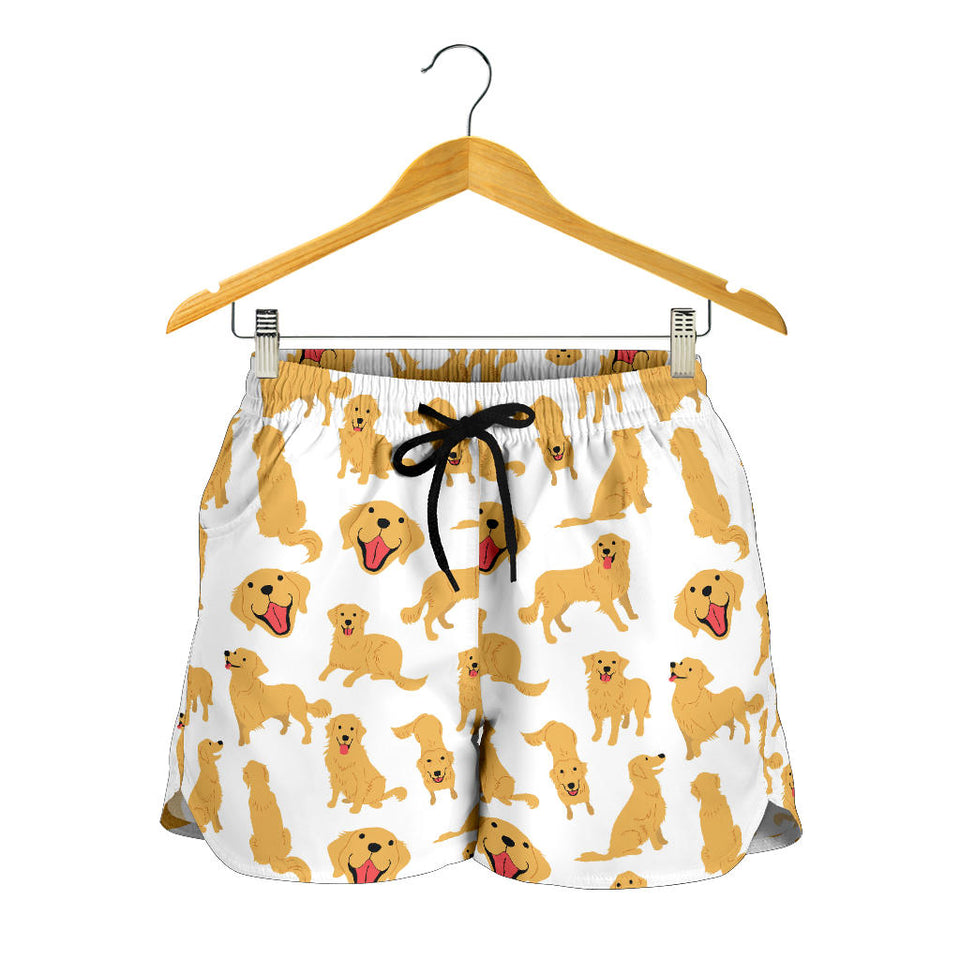 Golden Retriever Pattern Print Design 05 Women Shorts