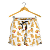 Golden Retriever Pattern Print Design 05 Women Shorts