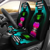 Black Fire Turquoise Car Seat Covers