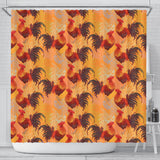 Red Rooster Chicken Cock Pattern Shower Curtain Fulfilled In US