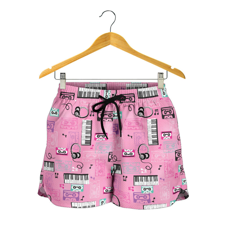 Piano Pattern Print Design 01 Women Shorts