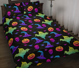 Colorful halloween background Quilt Bed Set