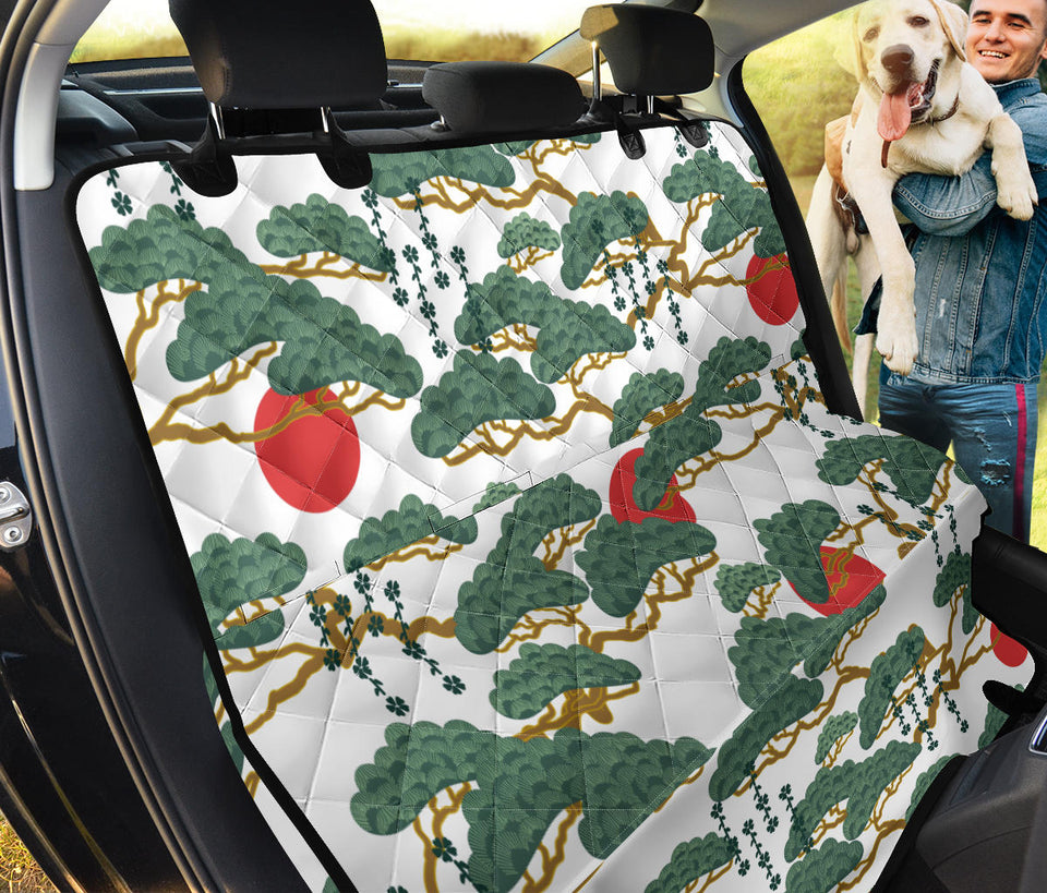 Bonsai Red Sun Japanese Pattern Dog Car Seat Covers