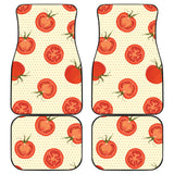 Tomato Dot Background Front And Back Car Mats