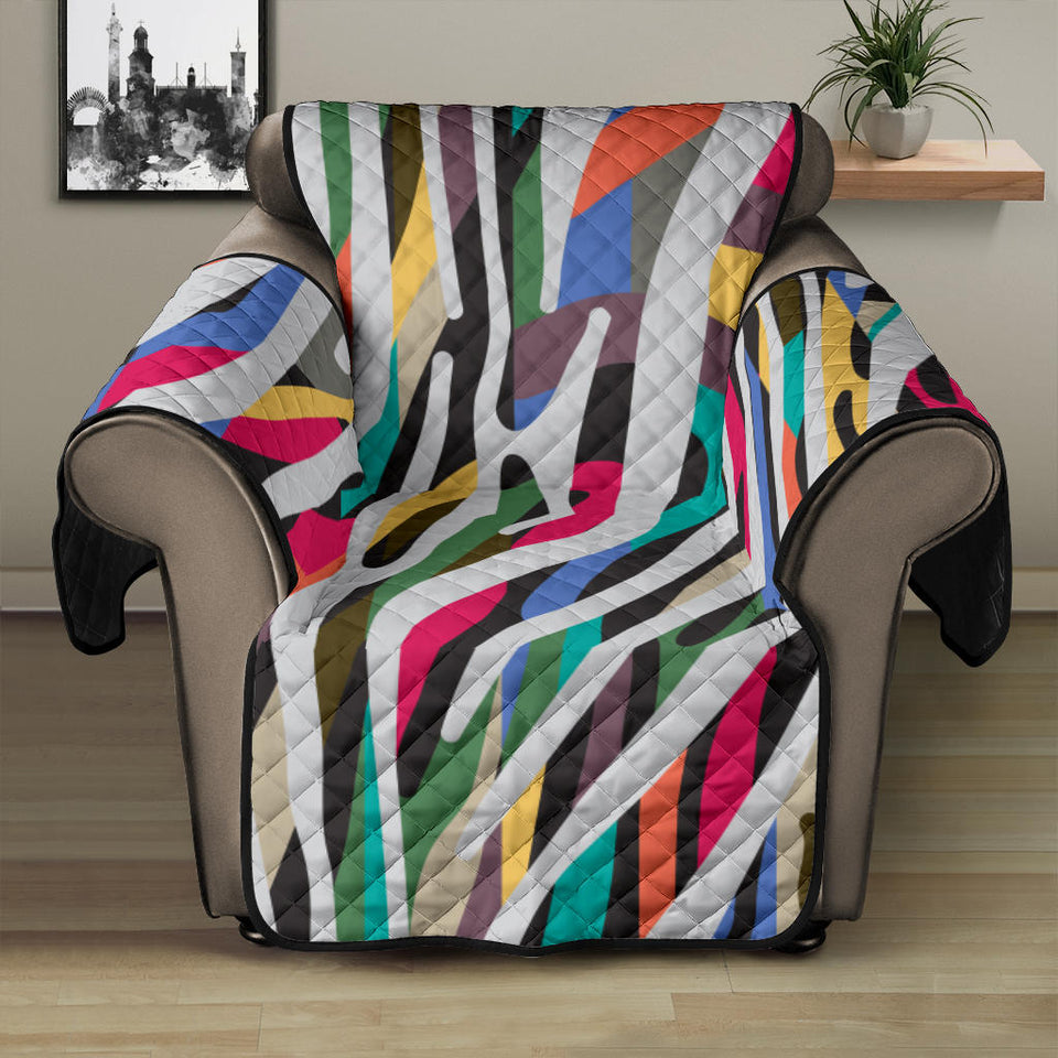 Colorful zebra skin pattern Recliner Cover Protector