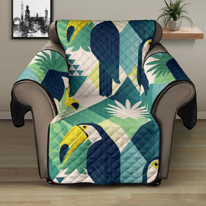 Toucan tropical leaves design pattern Recliner Cover Protector