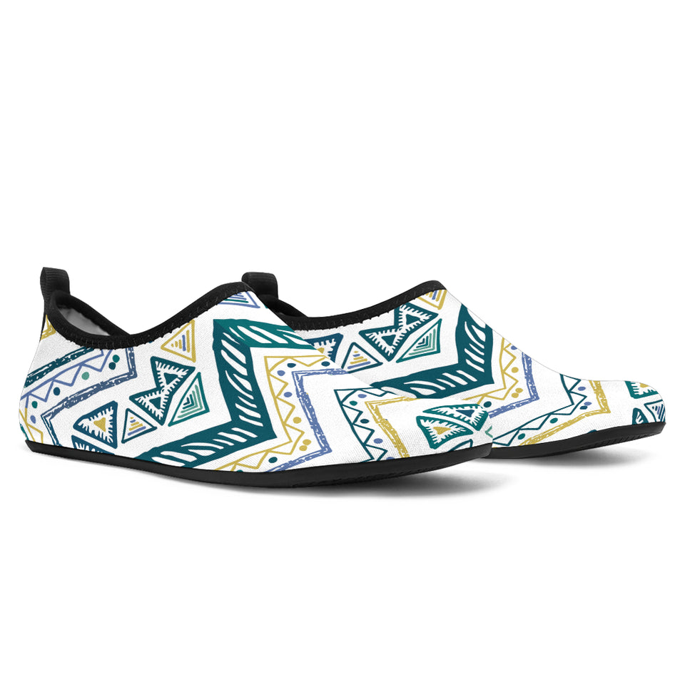 Zigzag  Chevron Paint Design Pattern Aqua Shoes