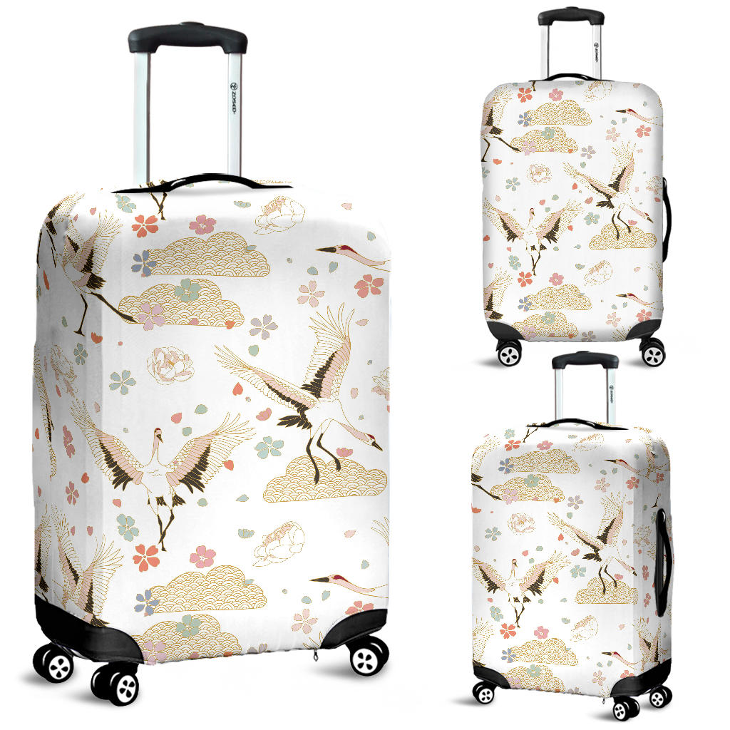 Beautiful Japanese Cranes Pattern Luggage Covers