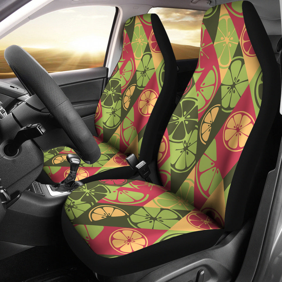Cool Geometric Lime Pattern Universal Fit Car Seat Covers