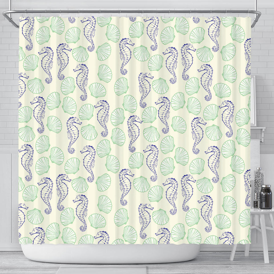 Seahorse Shell Pattern Shower Curtain Fulfilled In US