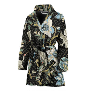 Japanese Crane Ornament Elements Women'S Bathrobe
