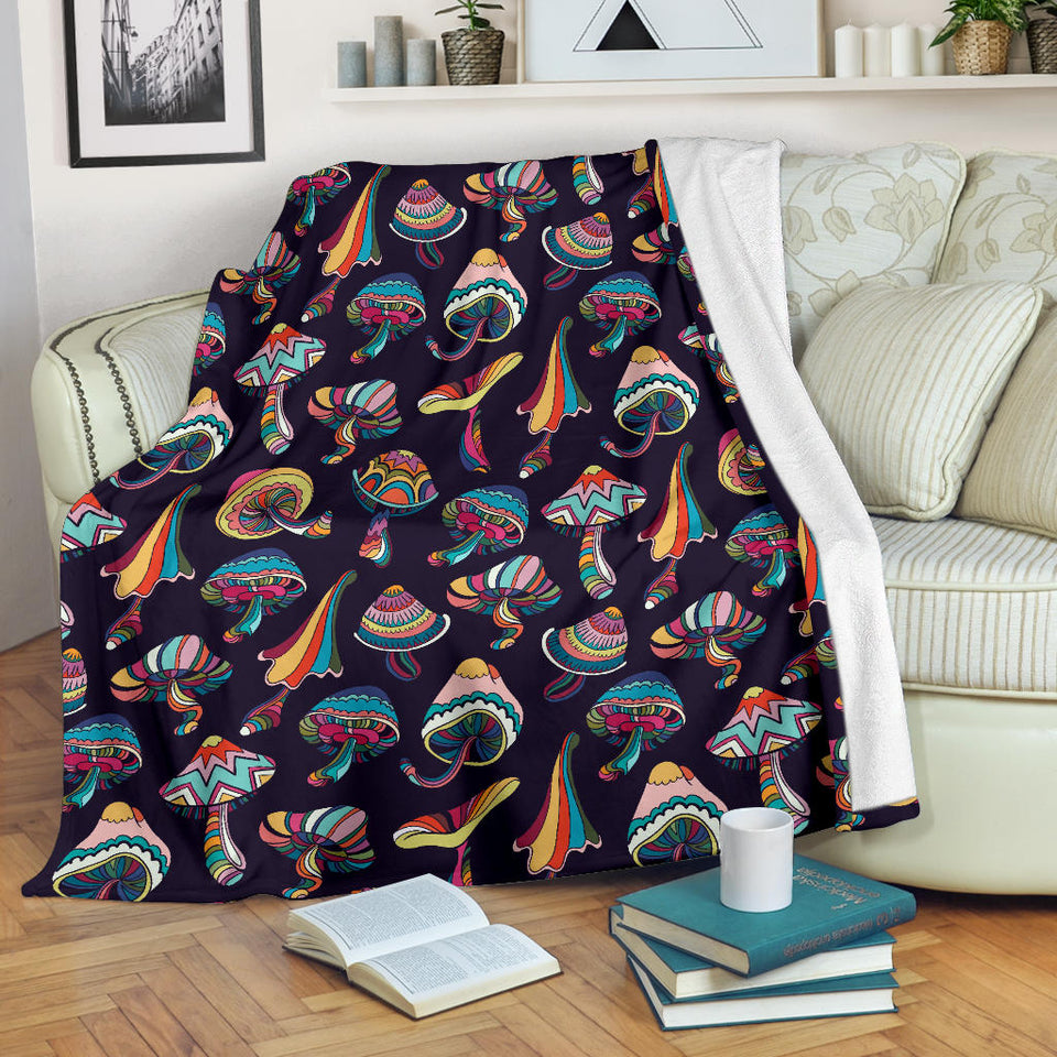 Colorful Mushroom Pattern Premium Blanket