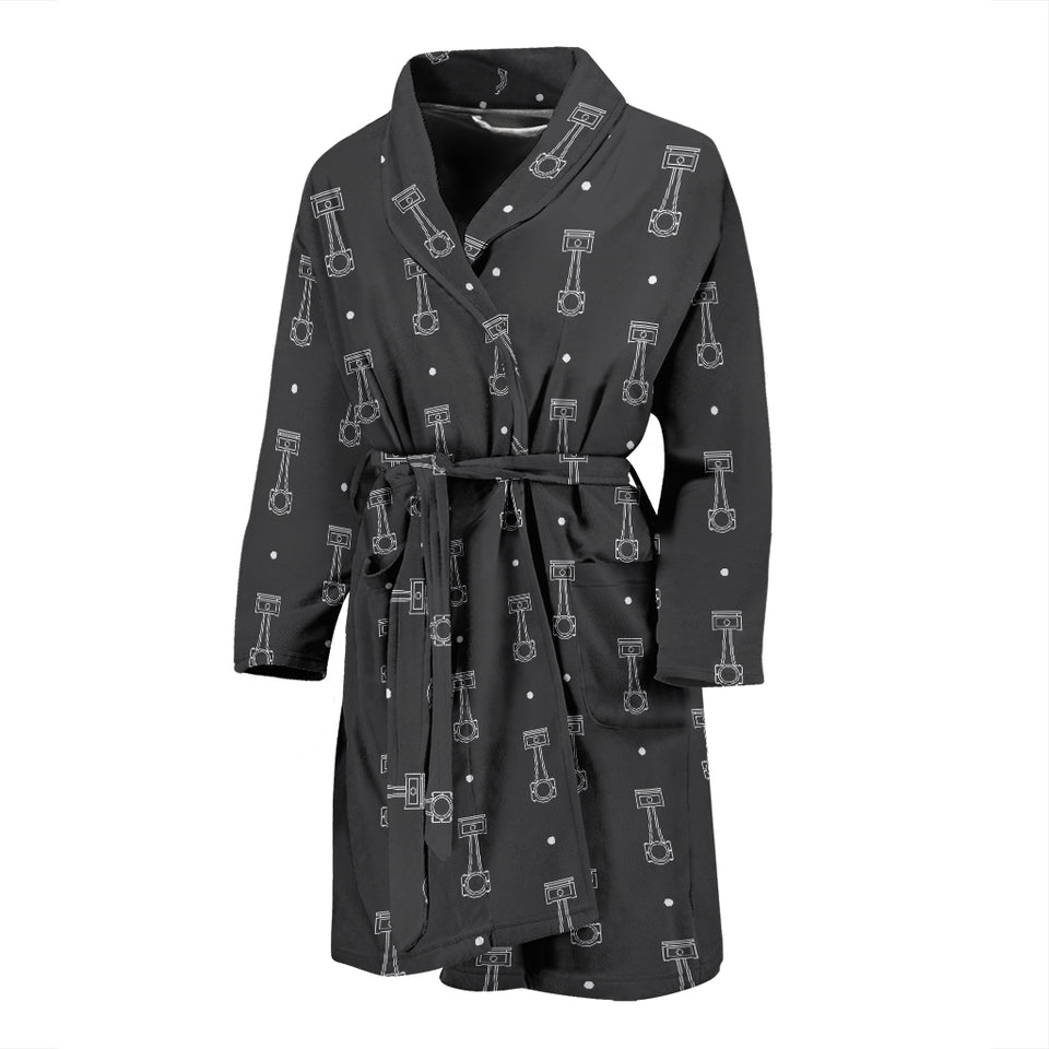 Engine Piston Black Background Pattern Print Design 02 Men's Bathrobe