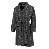 Engine Piston Black Background Pattern Print Design 02 Men's Bathrobe