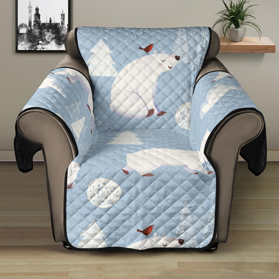 Cute polar bears Christmas decoration pattern Recliner Cover Protector