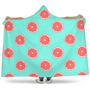 Grapefruit Green Background Hooded Blanket
