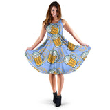 Beer Pattern Sleeveless Midi Dress