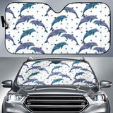 Dolphins Pattern Dotted Background Car Sun Shade