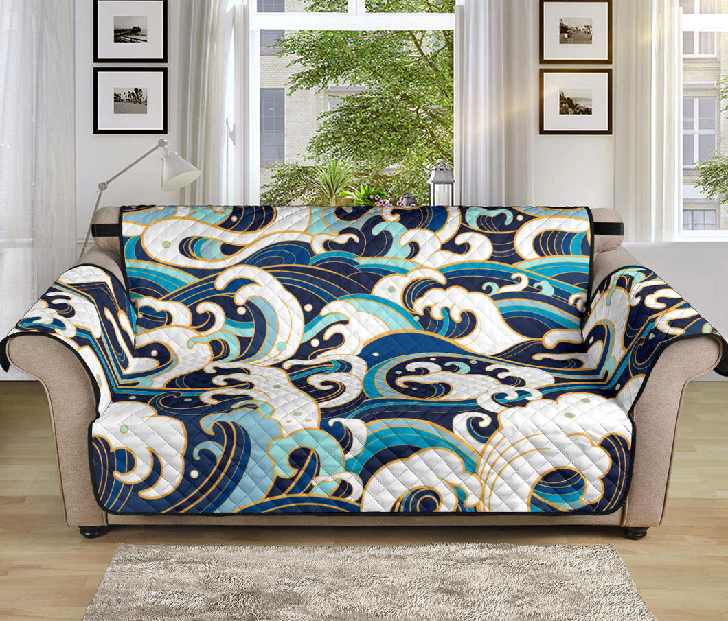 Japanese wave pattern Sofa Cover Protector