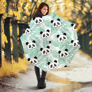 Panda Pattern Tropical Leaves Background Umbrella
