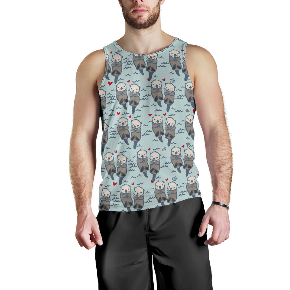 Lovely Sea Otter Pattern Men Tank Top