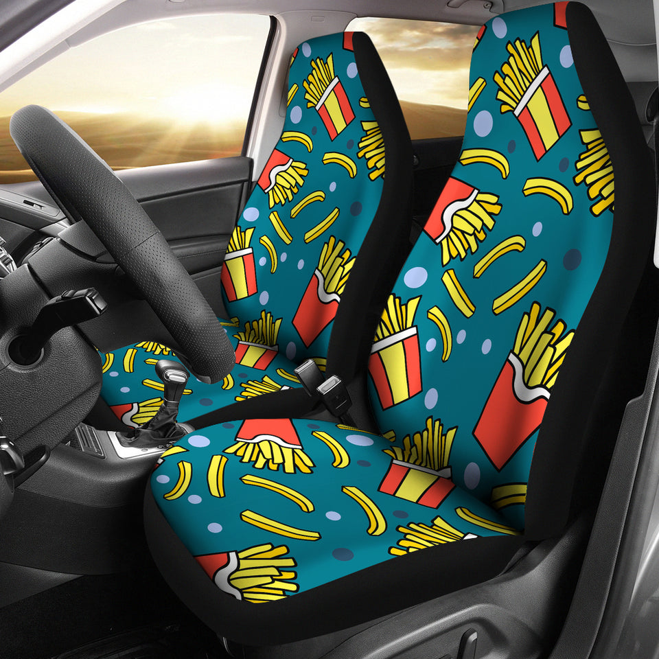 French Fries Red Paper Box Pattern Universal Fit Car Seat Covers