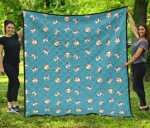 Jack Russel Pattern Print Design 03 Premium Quilt