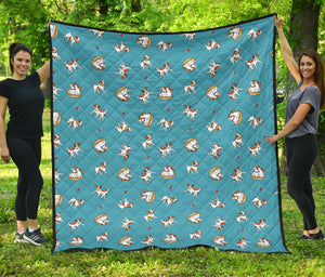 Jack Russel Pattern Print Design 03 Premium Quilt