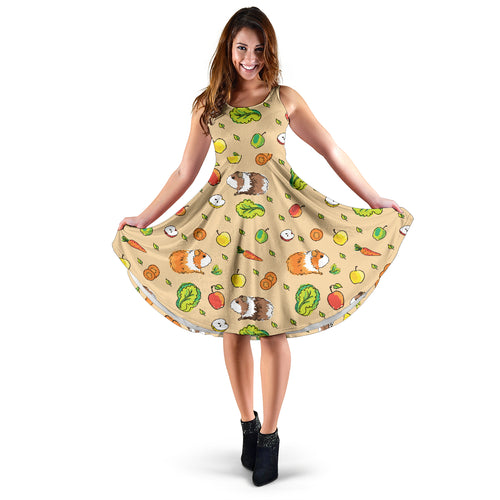 Guinea Pig Pattern Print Design 05 Sleeveless Midi Dress