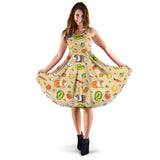 Guinea Pig Pattern Print Design 05 Sleeveless Midi Dress