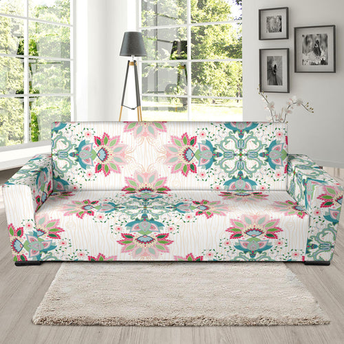 Square Floral Indian Flower Pattern Sofa Slipcover