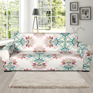 Square Floral Indian Flower Pattern Sofa Slipcover