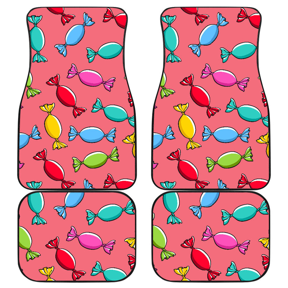 Colorful Wrapped Candy Pattern Front And Back Car Mats