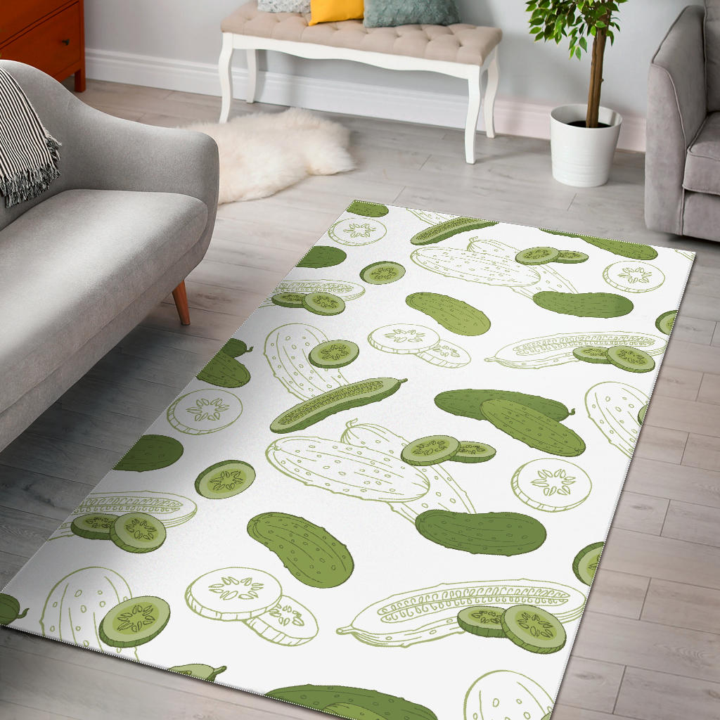 Cucumber Sketch Pattern Area Rug